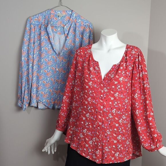 Flowy blouse bundle, floral, some small - Picture 2 of 5